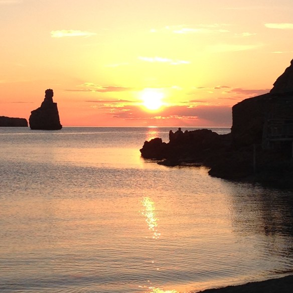 Ondergaande zon rond 21.00 uur