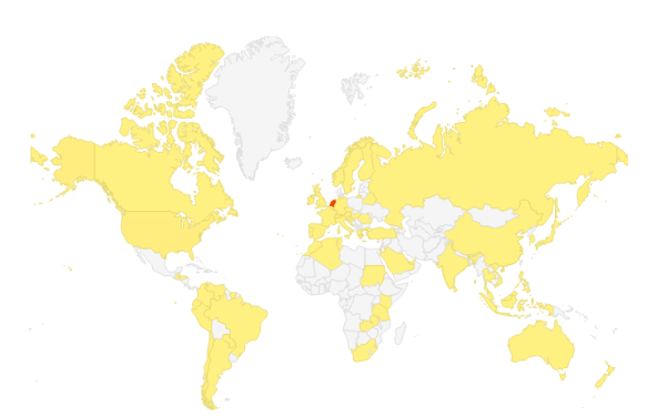 Mijn blog post worden inmiddels al wereldwijd bekeken.